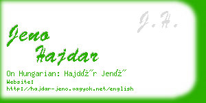 jeno hajdar business card